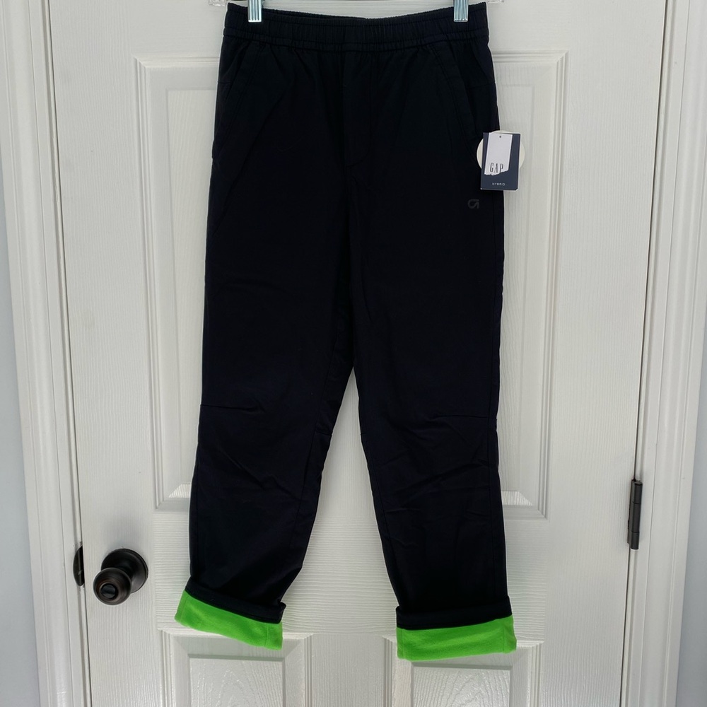 NWTs GapKids fleece lined GapFit quick dry black pants with pockets. Size L (10)